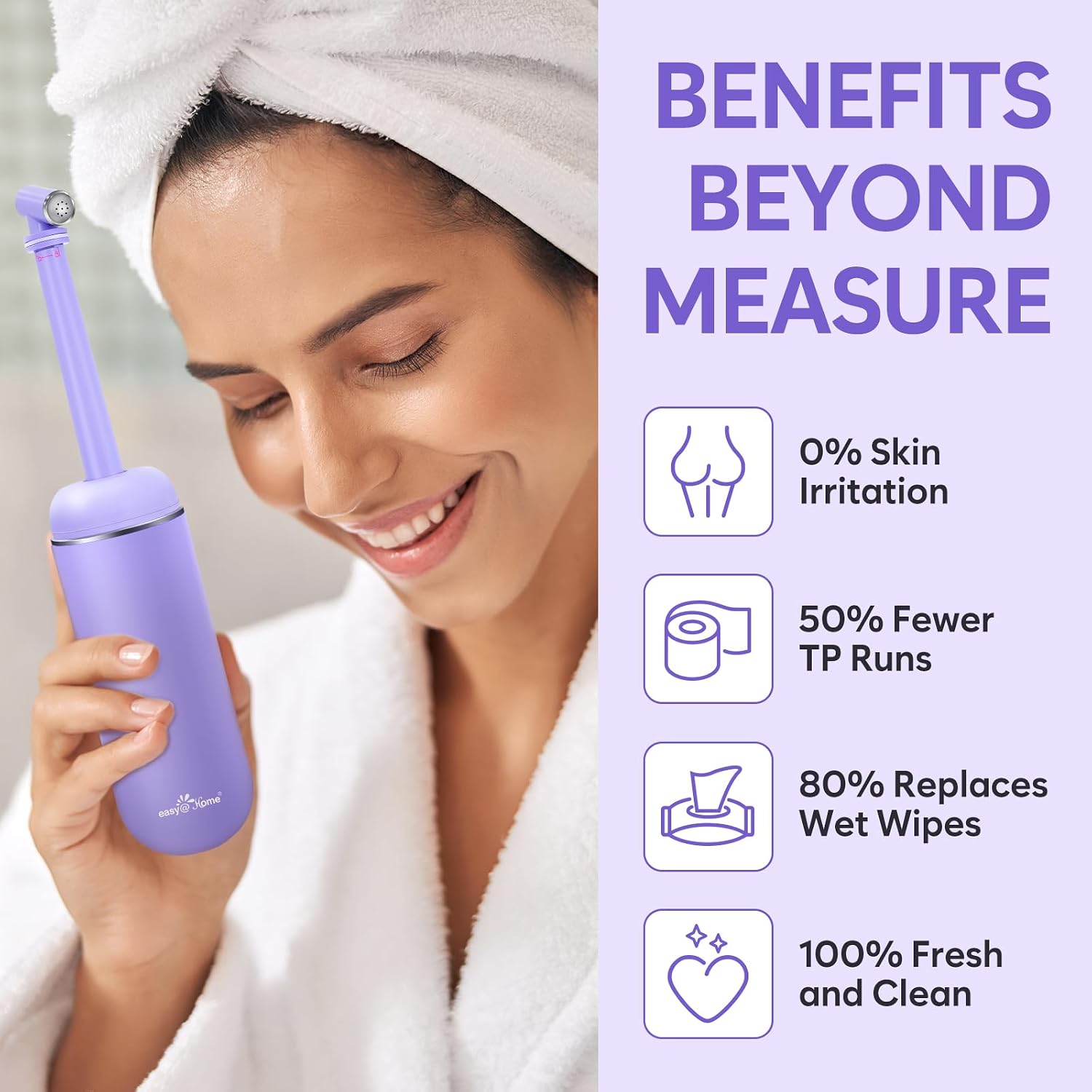 Thumbnail 4 de Easy@Home Portable Peri Bottle (EPB-01) – 380ml, Purple, Leakproof Handheld Bidet for Postpartum, Perineal Care, and Travel