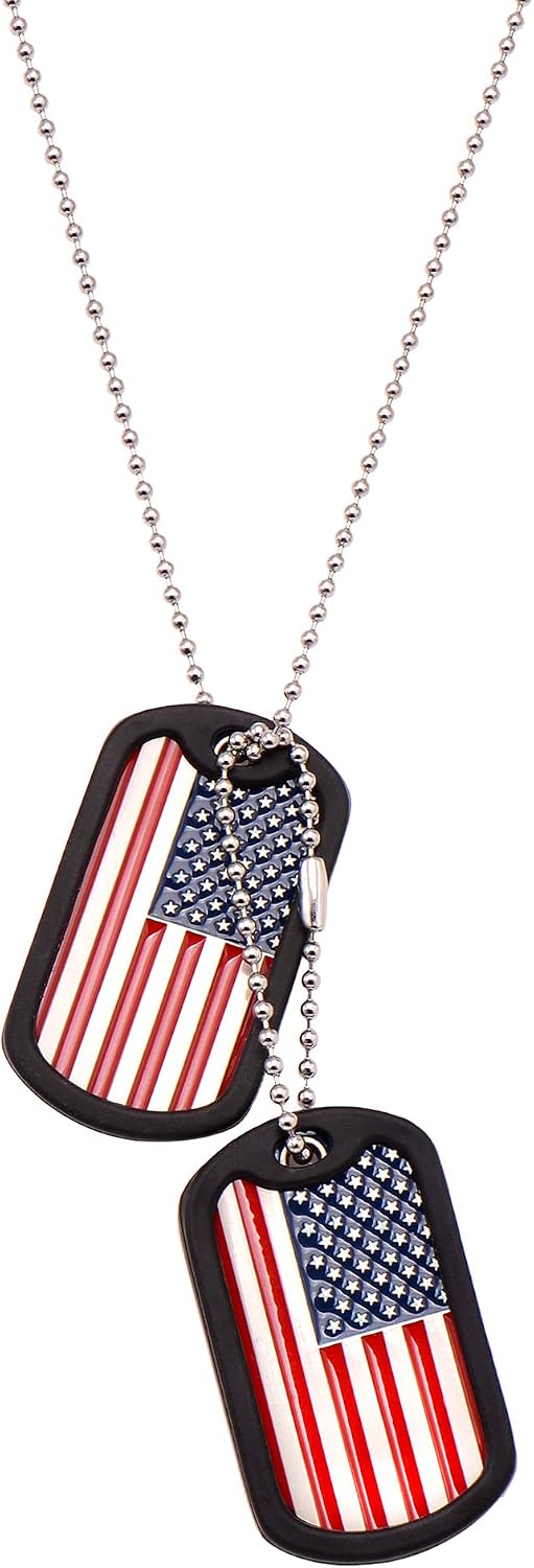 Detalle de Paialco Dog Tag Necklace Set, Zinc Alloy
