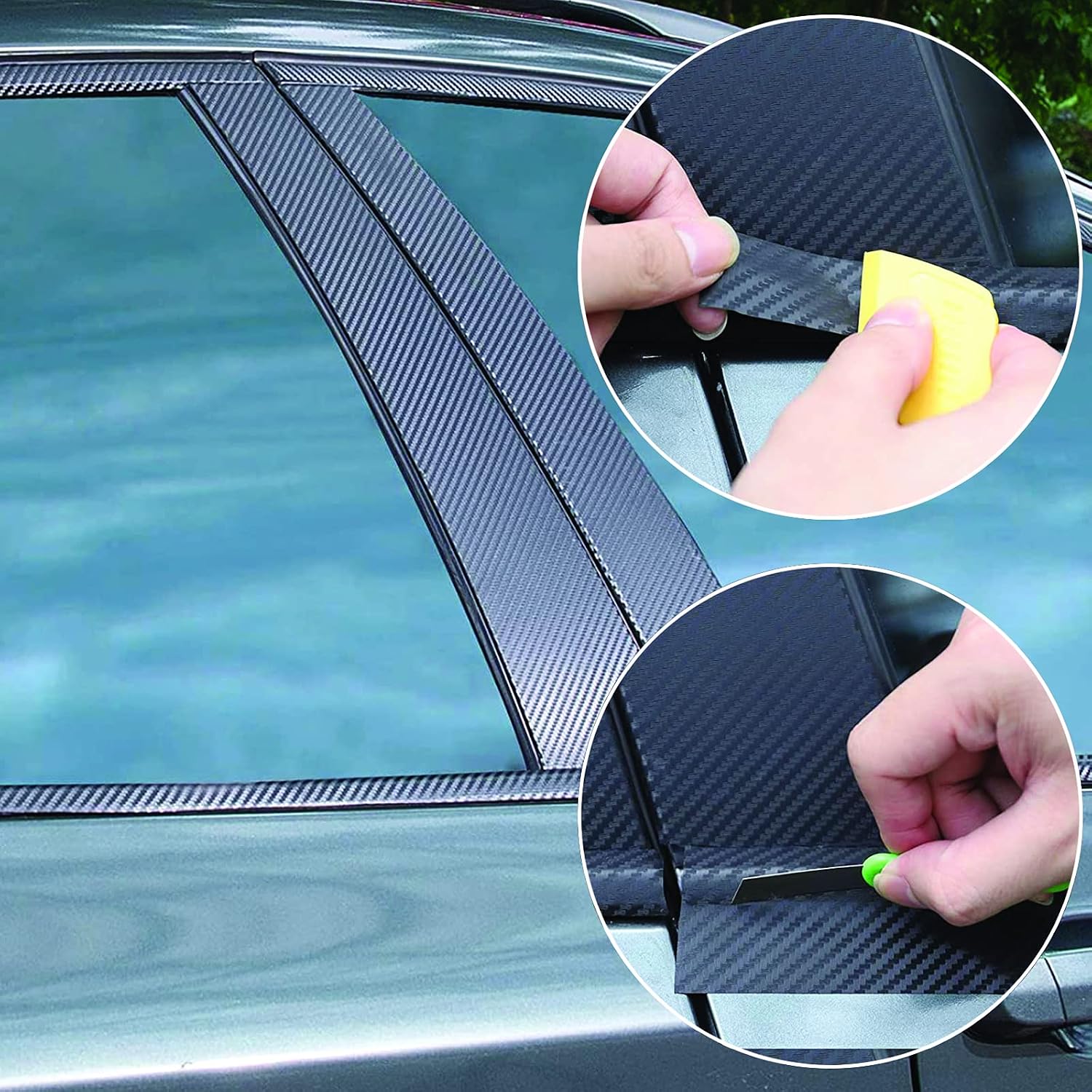 Detalle 2 de Spurtar Carbon Fibre Vinyl Tape 5 cm x 6M – Chrome Black Dry Carbon Fibre Detailing Wrap