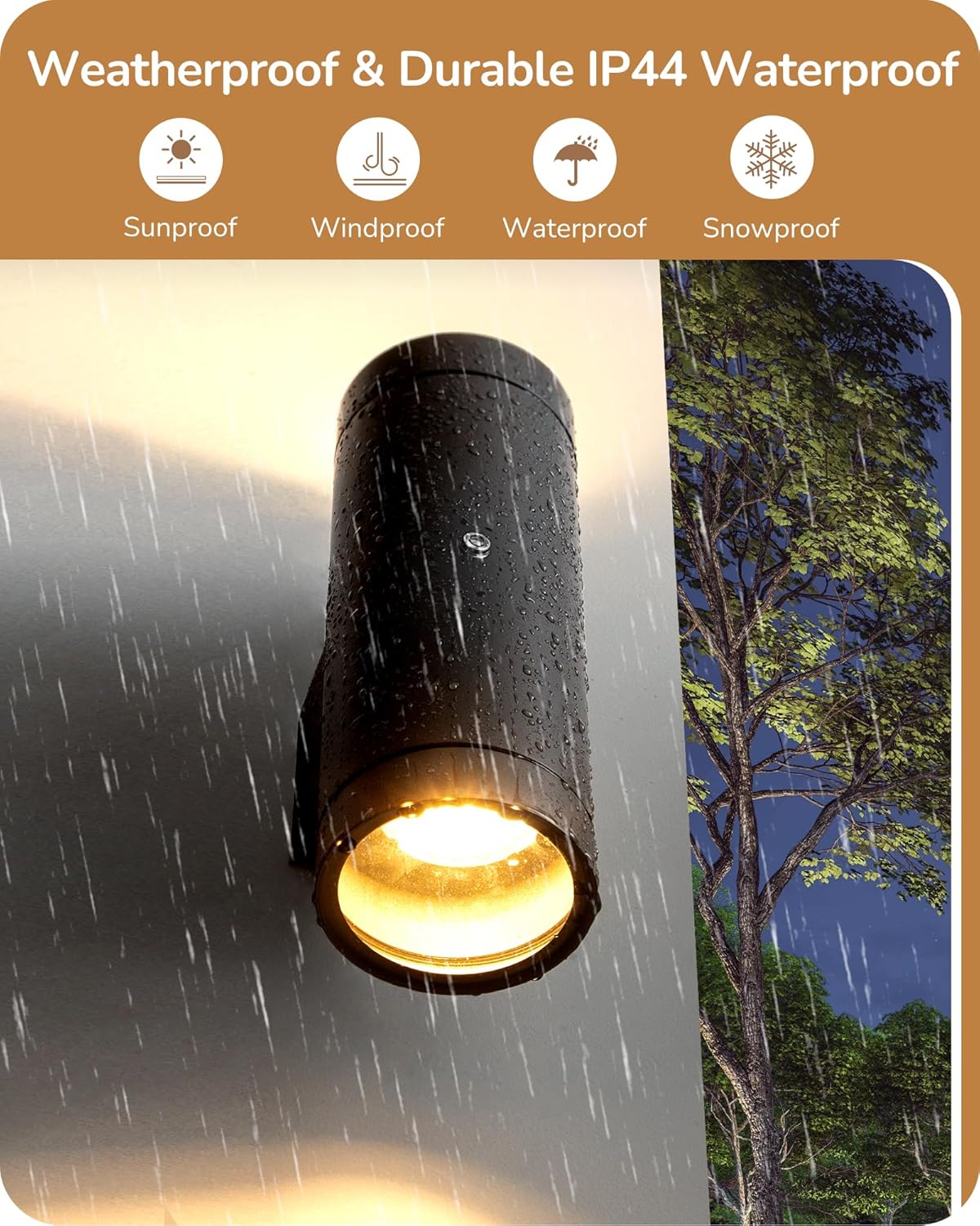 Detalle de EDISHINE Dusk to Dawn Outdoor Wall Lights, IP44