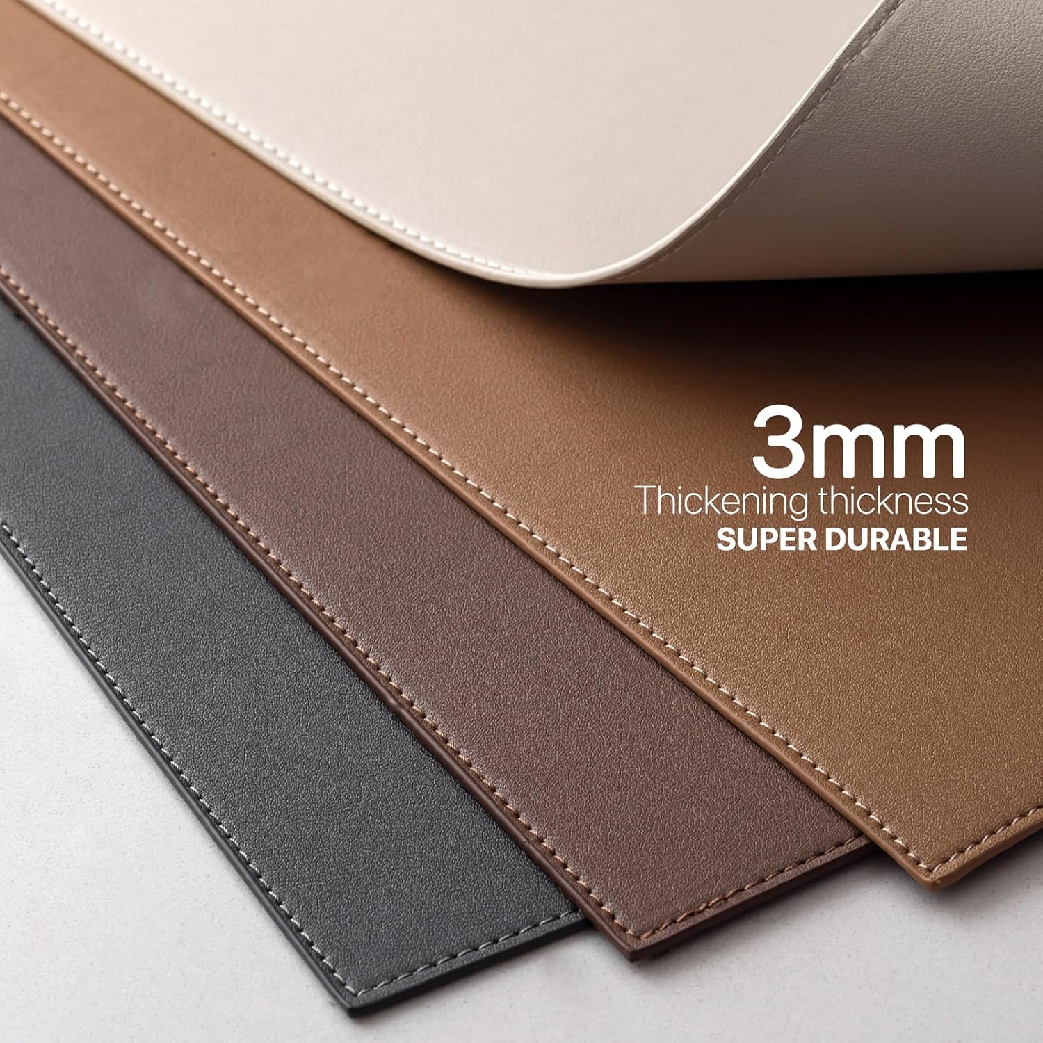 Thumbnail 2 de Baroyal Faux Leather Placemats Set of 8 (Vinyl, Washable/Wipeable) Heat Resistant, Waterproof Non-Slip, Cream White