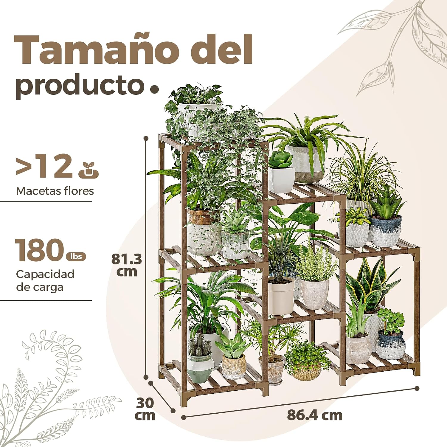 Thumbnail 3 de Bamworld Soportes para plantas 7 macetas