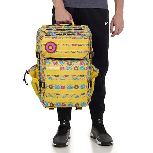 Thumbnail 6 de Mochila Táctica 45L ELITRAINX – Cabina avión, Oxford 1000D impermeable, bolsillo para zapatillas y ordenador, Amarillo Donuts