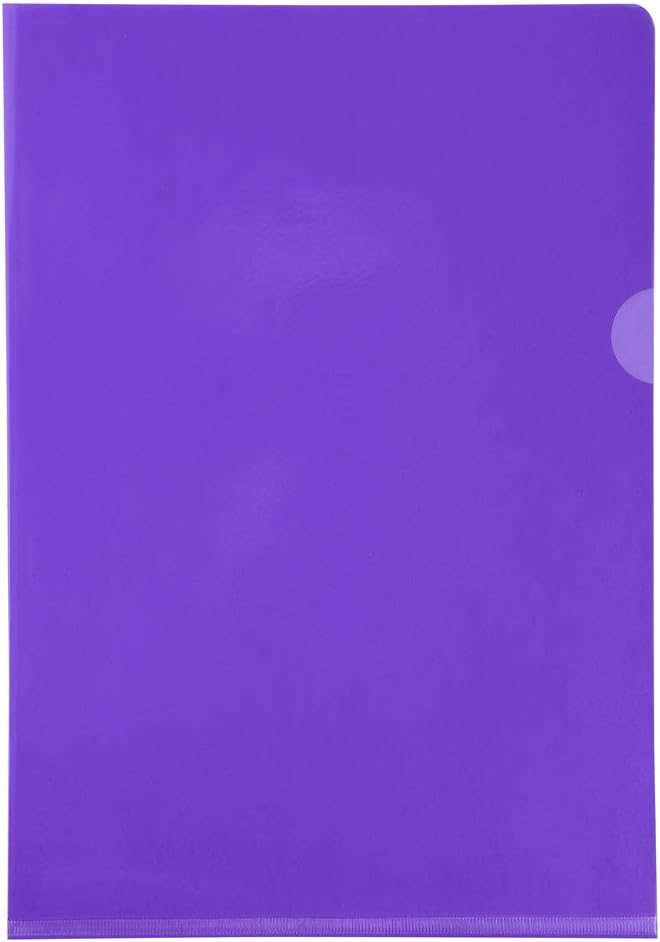 Detalle de Exacompta Boîte de 100 pochettes coin en PVC 14/100 ème – Violet (parme) - A4