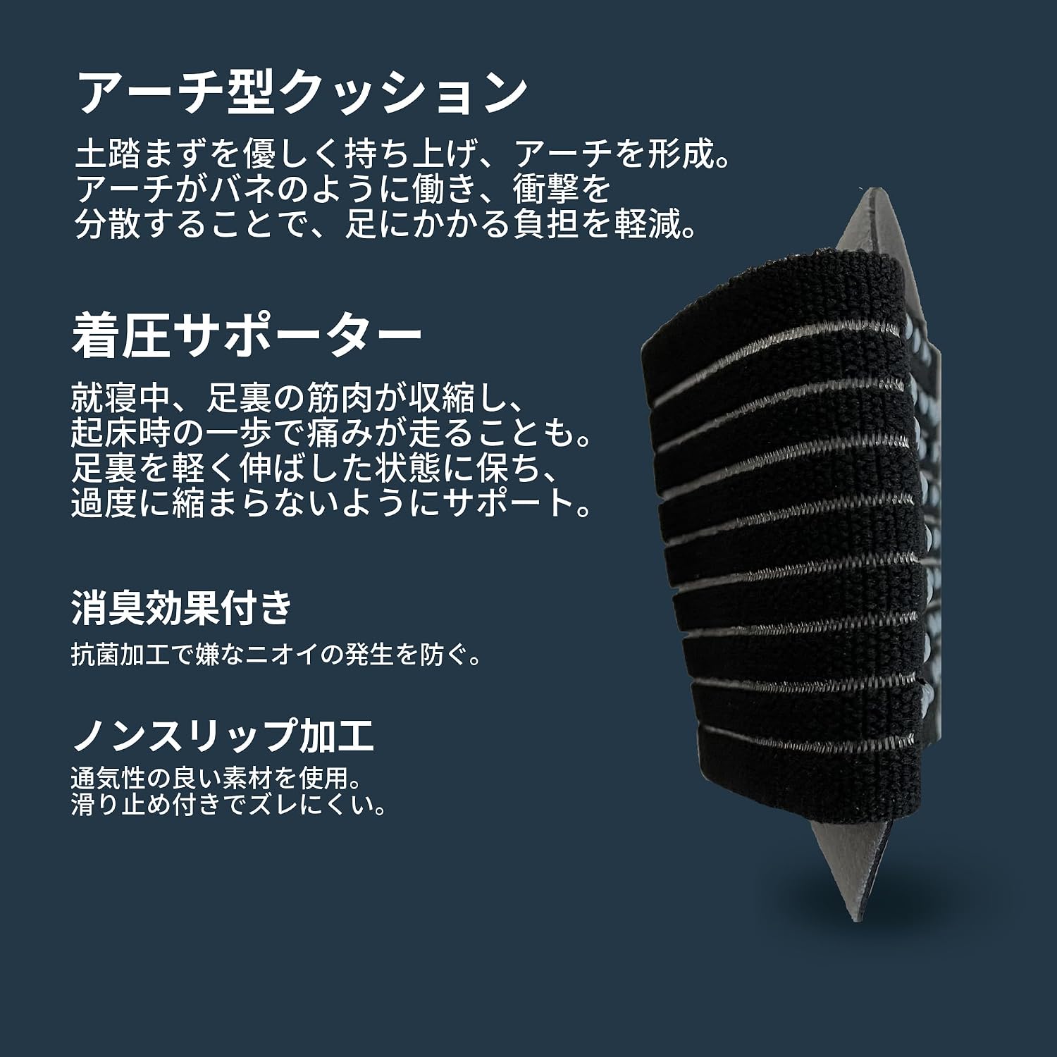 Detalle de ドクター・ショール フットアーチサポーター 土踏まず・かかと用、フリーサイズ・水洗い可能