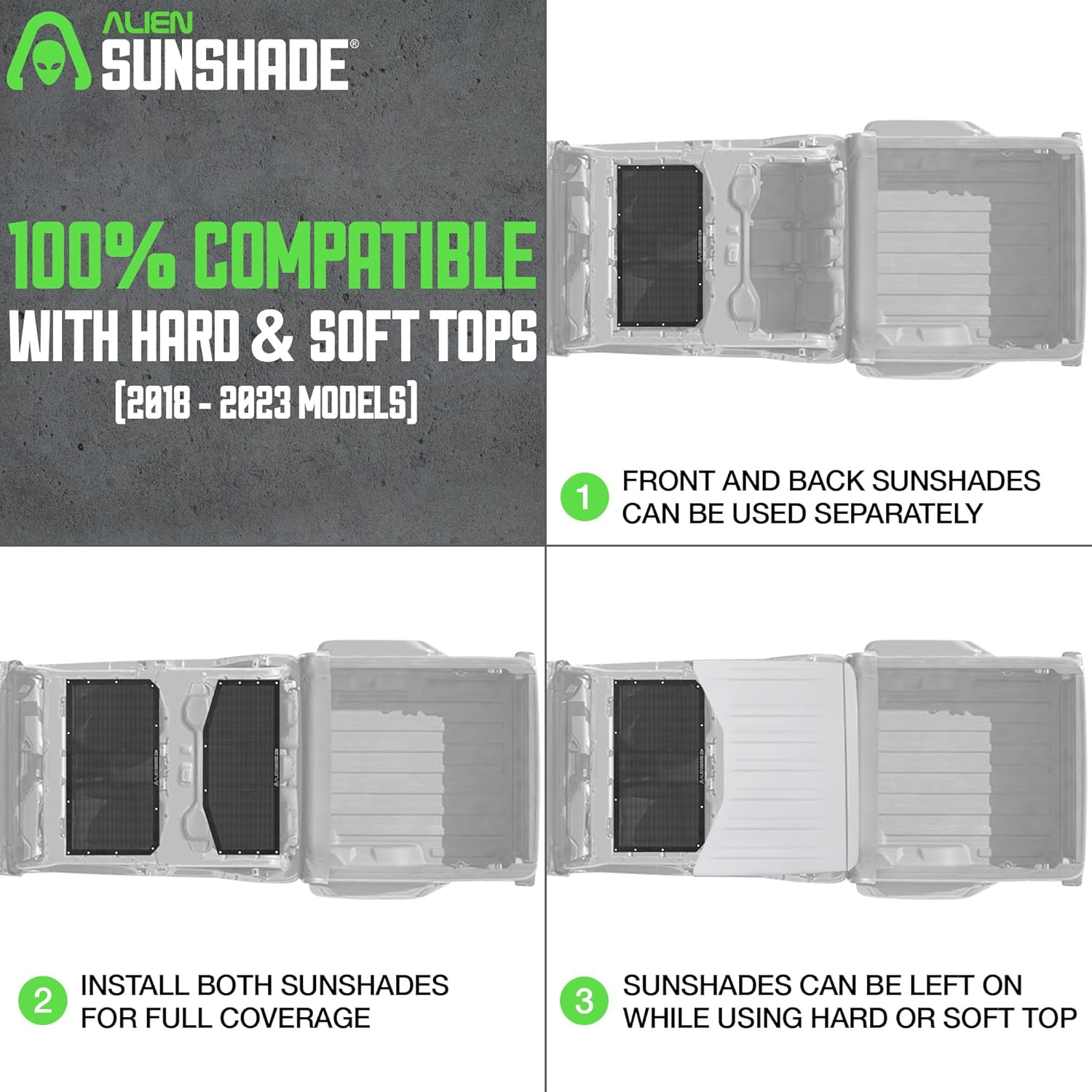 Thumbnail 5 de Alien Sunshade Jeep Gladiator Sun Shade 2018–2023 🚙