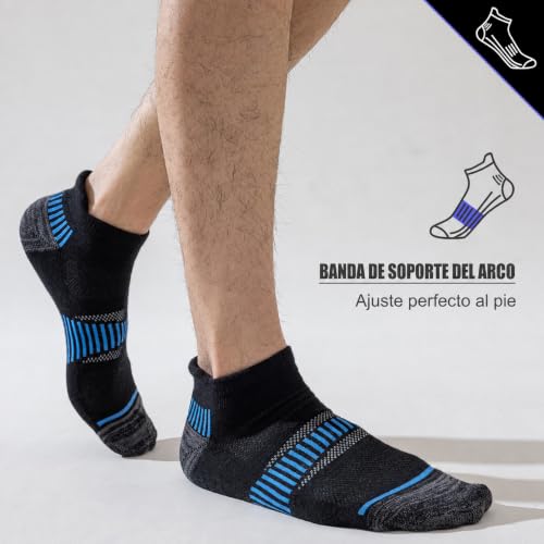 Detalle de Niorasen Calcetines Deportivos Hombre, 6 Pares — Cortos y Acolchados