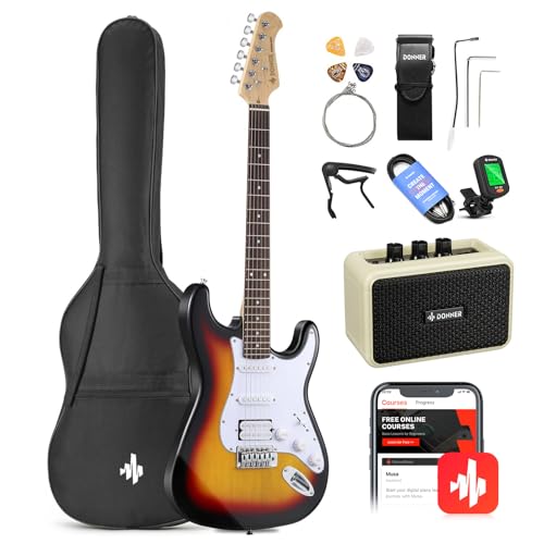Detalle de Donner Set Chitarra Elettrica 39" DST-100S Sunburst: kit completo per principianti