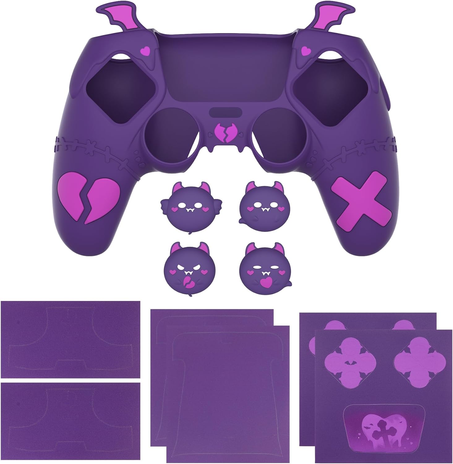 Thumbnail 6 de playvital PlayVital Gothic Imp Series silicone case for PS5 controller in Purple