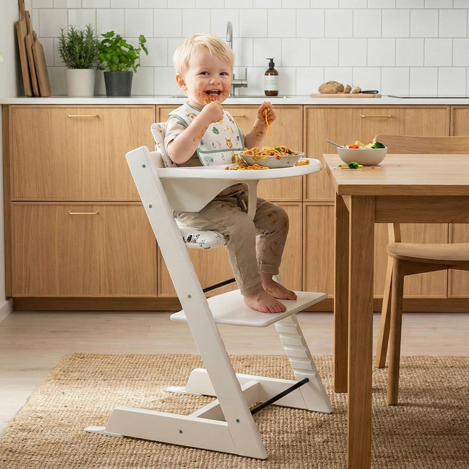 Thumbnail 5 de Totsy Baby Sitzverkleinerer für Hochstuhl (2-teilig) – Baby Sitzkissen mit Oeko-Tex Bezug, beiger Cover