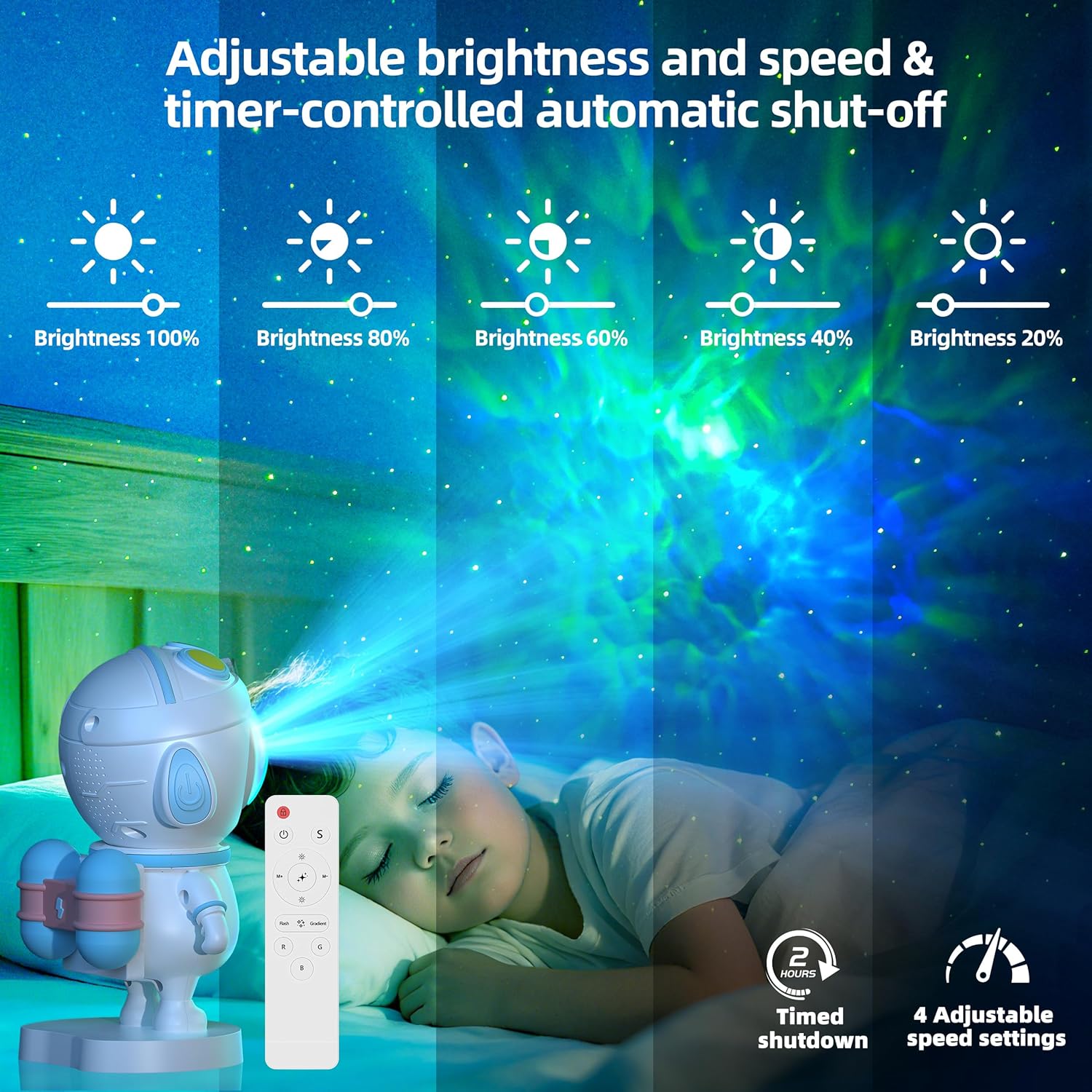 Thumbnail 2 de Astronaut Galaxy Projector with Remote and App Control