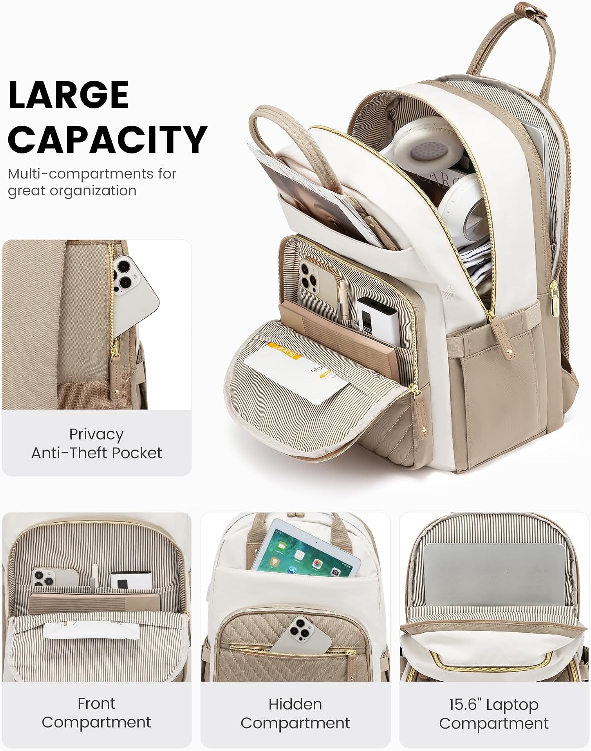Detalle de LOVEVOOK laptop backpack 15.6 inch