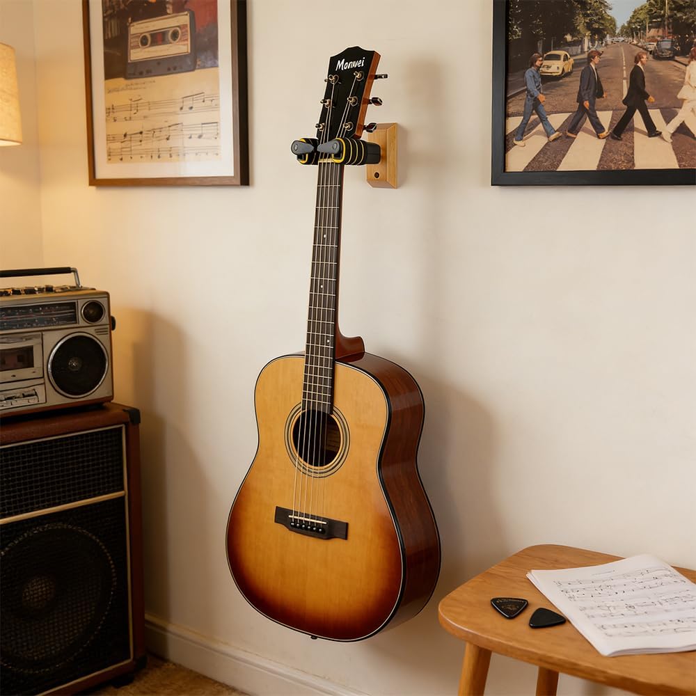 Detalle de Orgrimmar Guitar Wall Mount, Solid Wood Base