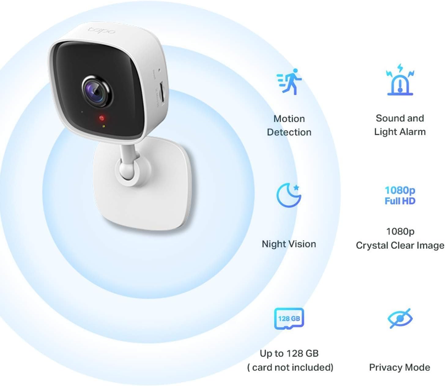 Thumbnail 1 de Tapo C100 Wi‑Fi Baby Monitor Smart Camera (Indoor CCTV) with 1080p, Night Vision & 2‑Way Audio