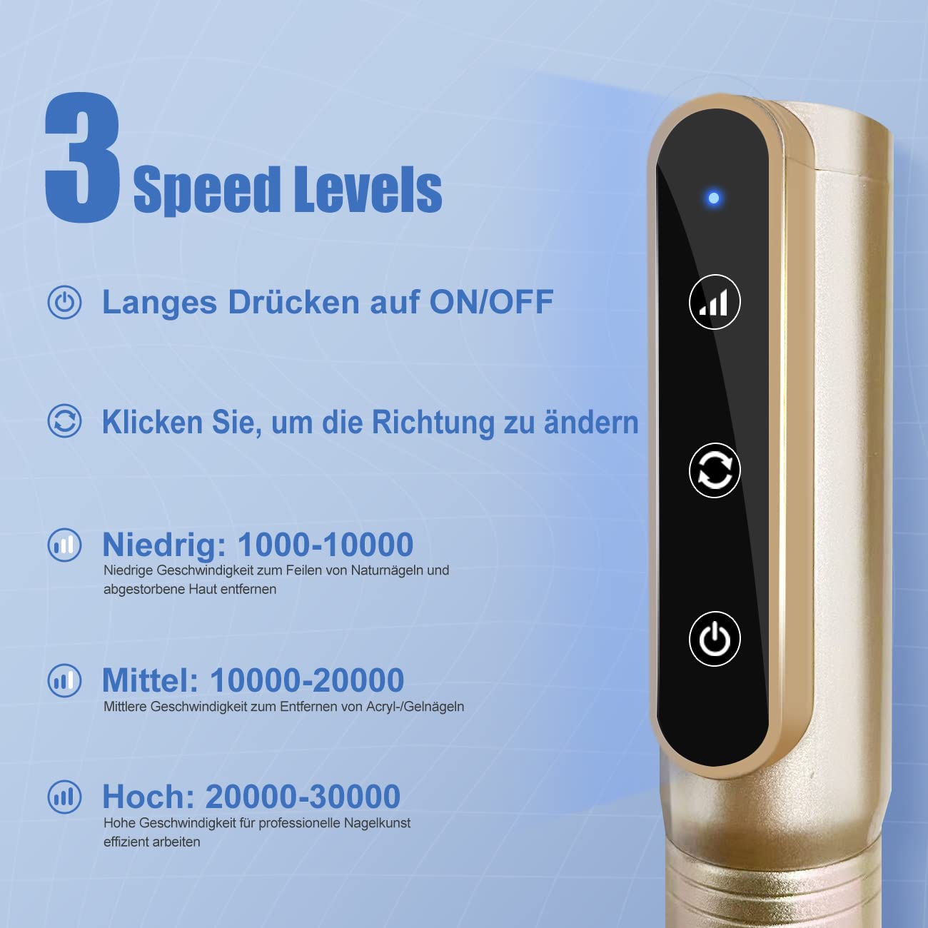 Detalle de FOLAI Elektrischer Nagelschneider: Kabellose Vielfalt für Gel-, Acryl- und Hornhautpflege