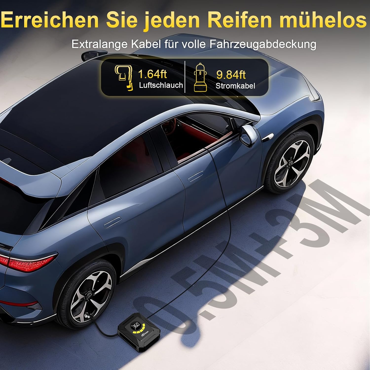 Thumbnail 5 de toptrek Kompressor Auto 12V DC – Autoreifen Pumpe bis 10,3 bar mit großem LCD-Display