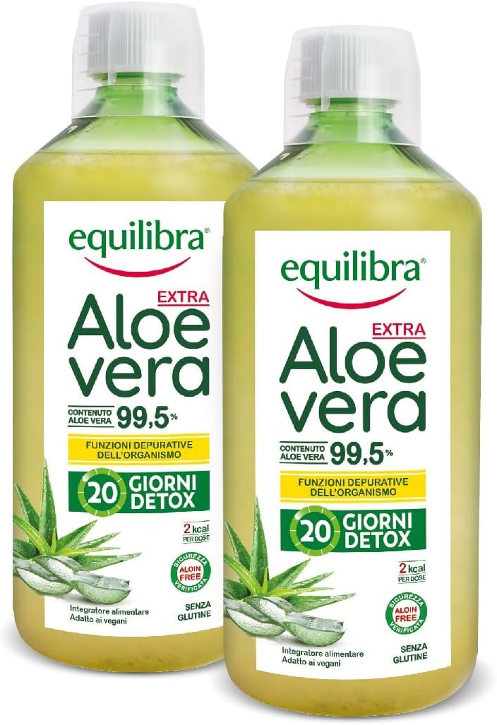 Thumbnail 6 de Equilibra Aloe Vera da Bere, 100% Pura Polpa di Aloe (2x1000 ml, 40 giorni) depurativa e lenitiva