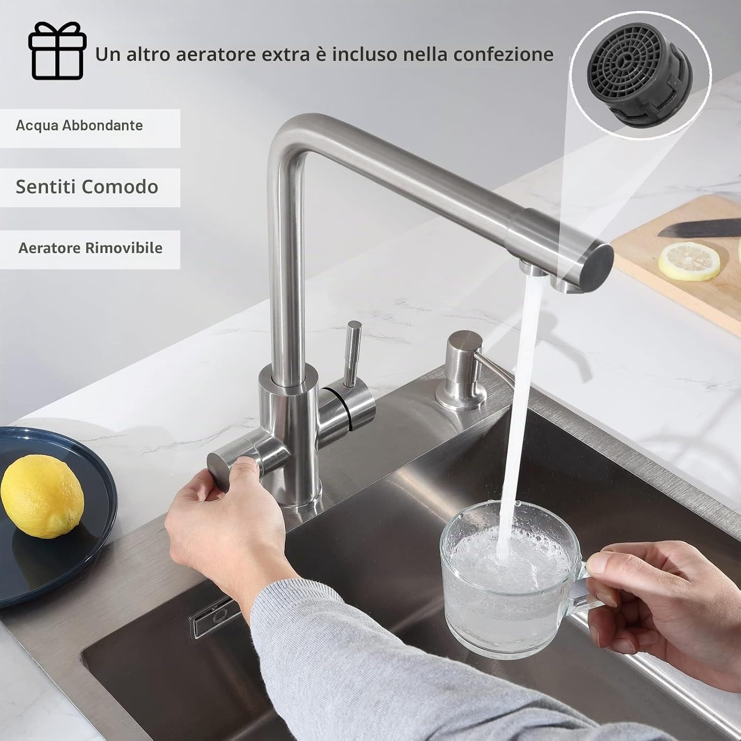 Thumbnail 1 de CECIPA PURE-I: Rubinetto da cucina a 3 vie con doppia uscita acqua filtrata e potabile