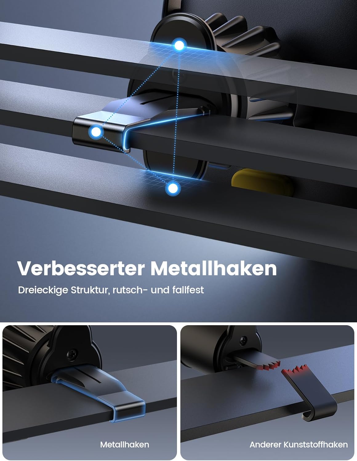 Thumbnail 2 de Lamicall Handyhalterung Auto für die Lüftung (Acryl, 360°) – universell für 4–7 Zoll Smartphones