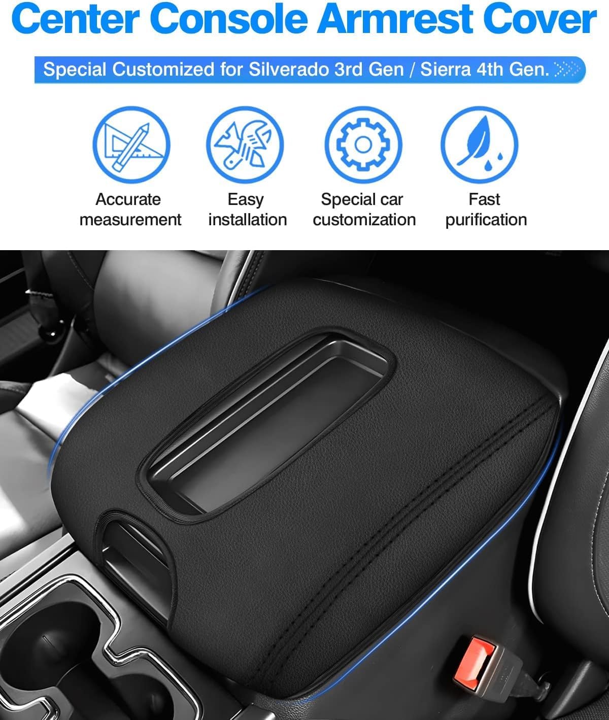 Thumbnail 1 de Autorder Center Console Cover for 2014-2018 Chevy Silverado / GMC Sierra (Bucket Seat Console) – Armrest Protector