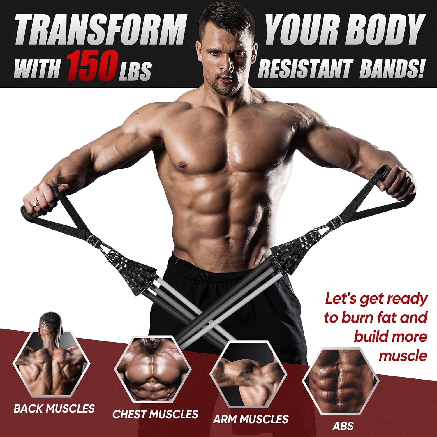 Detalle 2 de HPYGN Resistance Bands 5‑Tube Set