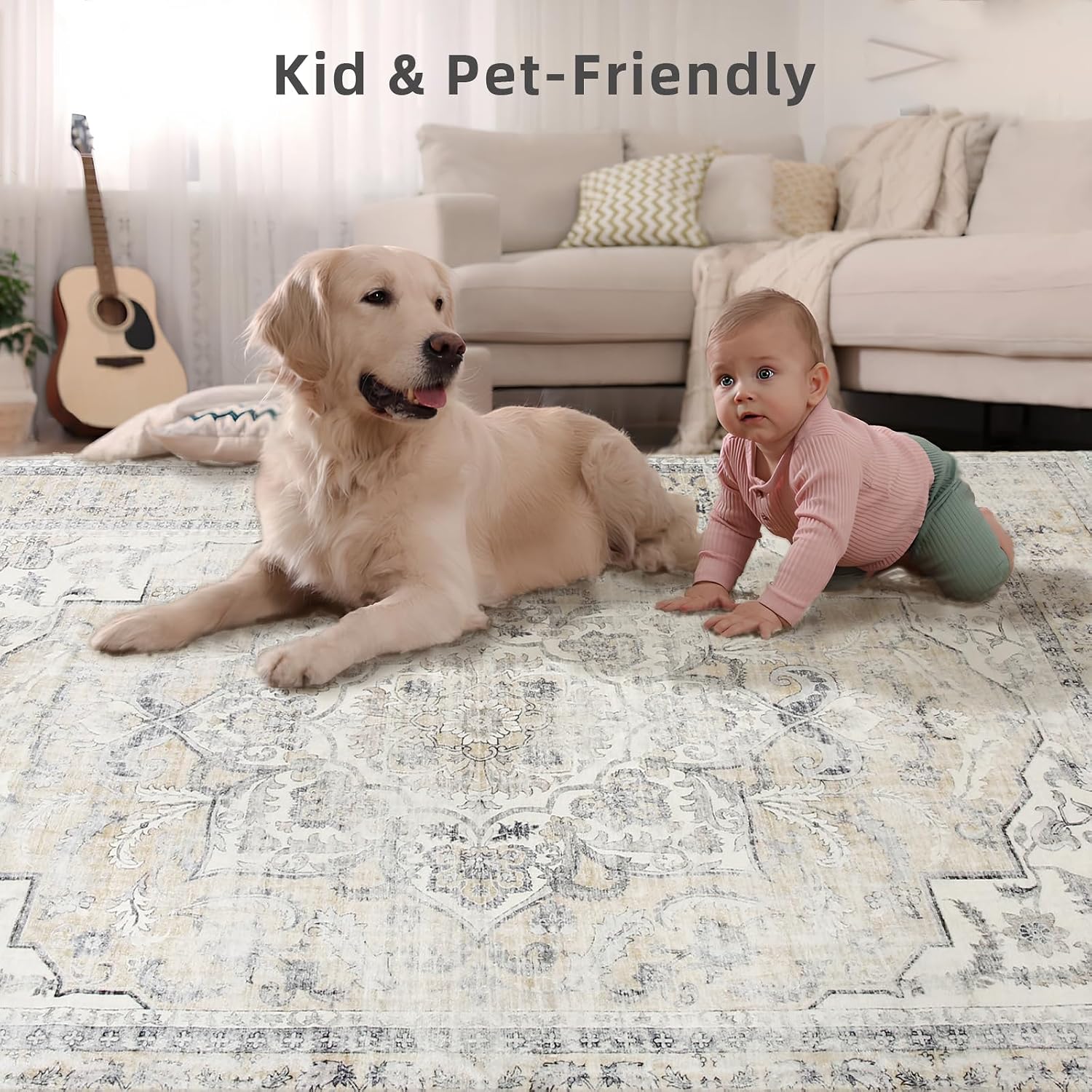 Detalle 2 de palohom 9x12 Washable Rug for Living Room 🏠