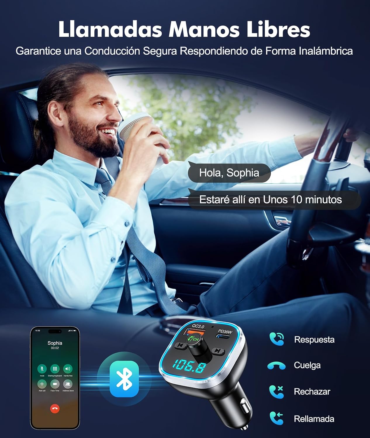 Thumbnail 3 de Mohard T33C Bluetooth Coche 54W