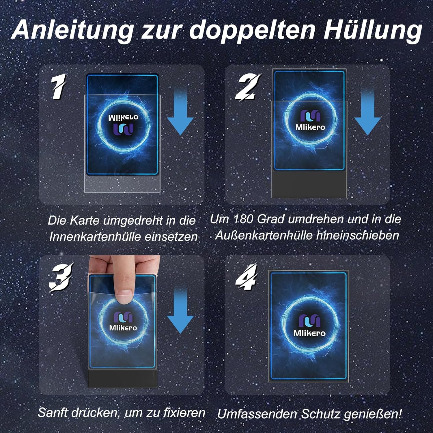 Detalle 2 de Mlikero 600 Kartenhüllen für Doppelhüllen – Innenhüllen für 64 x 89 mm (MTG, TCG, Fußballkarten & Sportkarten)