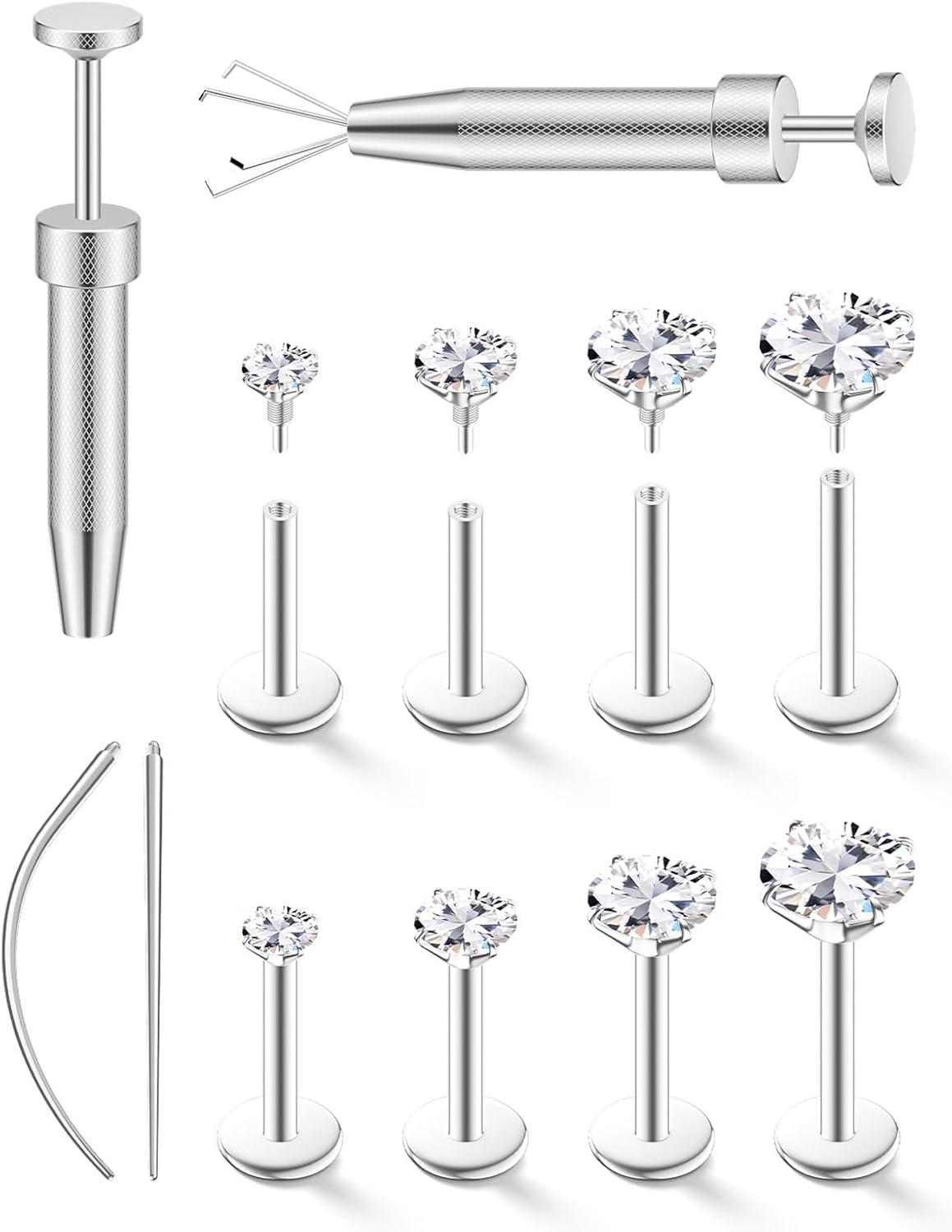 Detalle de Flat Back Stud Earrings in 316L Surgical Steel