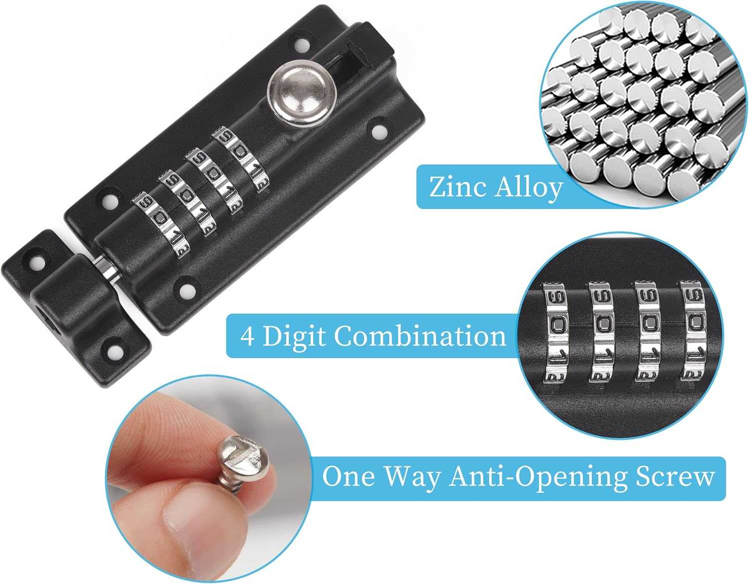 Detalle de Weielt Digit Combination Locking Bolt 120mm