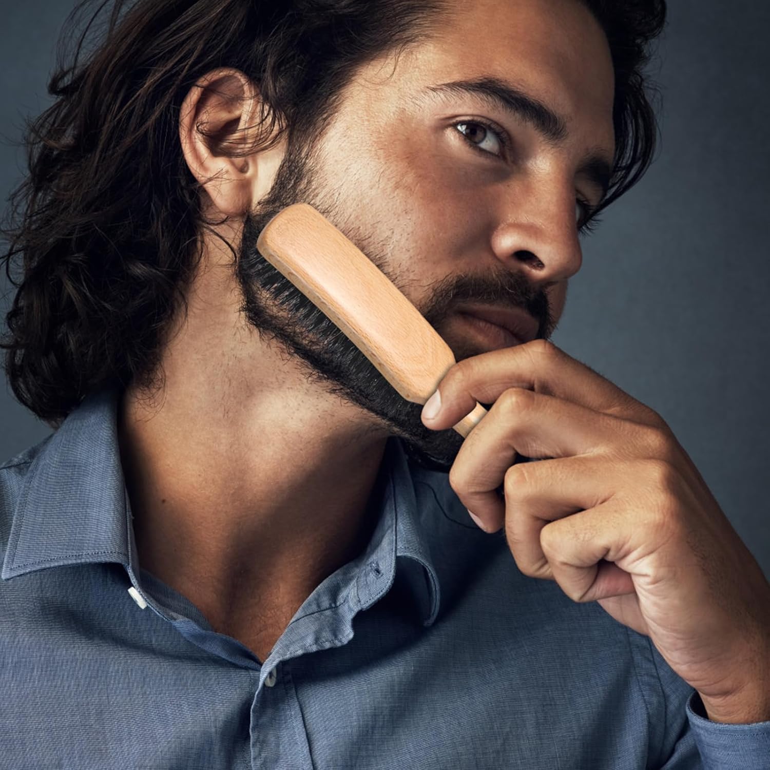 Thumbnail 4 de BESTOOL brosse à cheveux en poils de sanglier (poignée en noyer noir) pour femmes, hommes et enfants