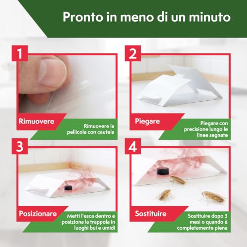 Detalle de Pattler Trappole Scarafaggi da Interno – 12 Pezzi, senza veleno