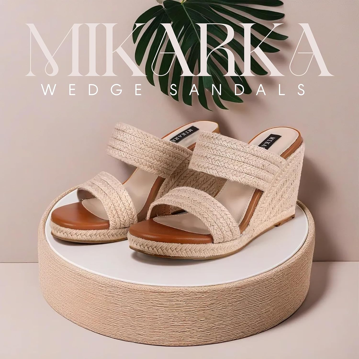 Detalle de mikarka Slip On Wedge Sandals for Women – Open Toe Espadrille Platform Slides