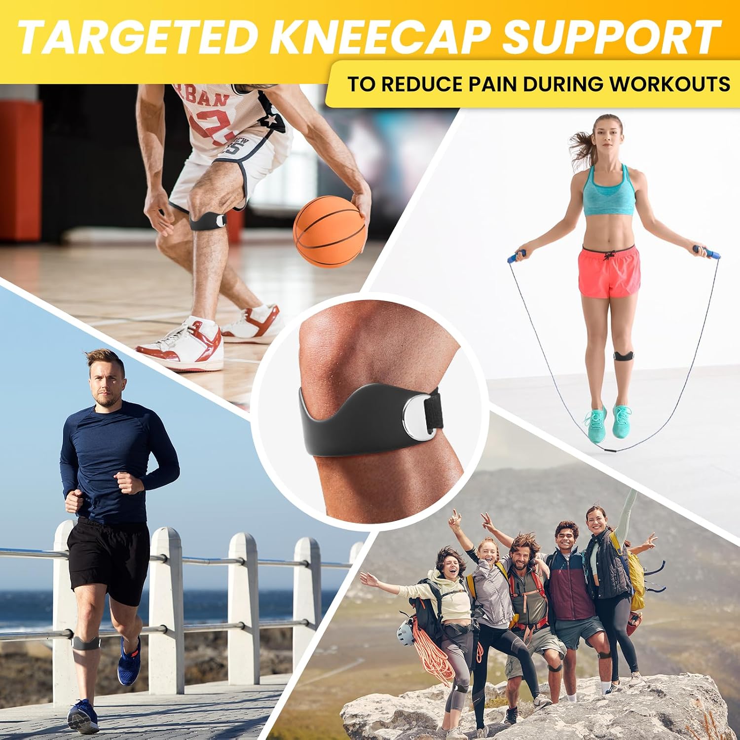 Thumbnail 6 de CEYOME Silicone Patella Tendon Knee Strap – Adjustable Non-Slip Knee Brace (2 Pack) for Running, Hiking and Sports
