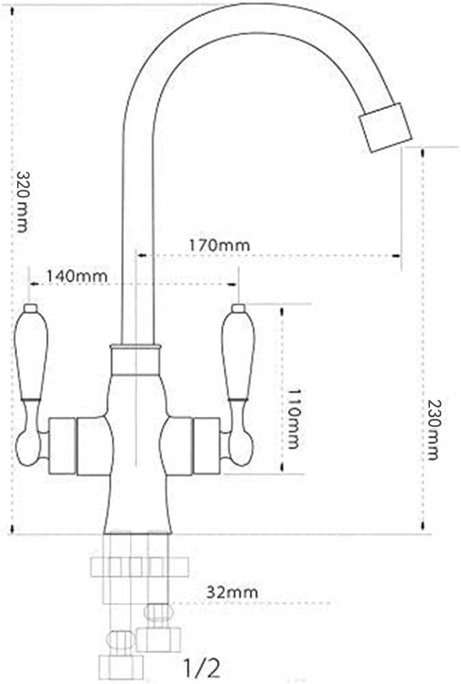 Thumbnail 5 de Heable Kitchen Sink Mixer Tap Elegant White