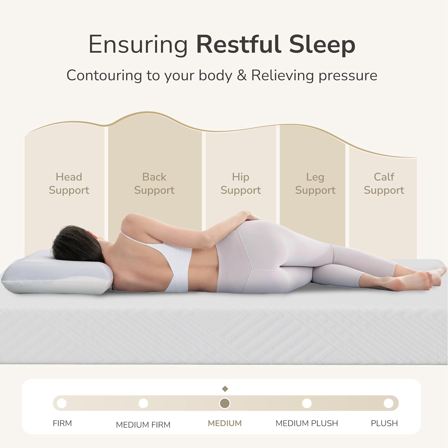 Detalle de MLILY ME5080F Full Memory Foam Mattress, 8-Inch Medium-Firm with Cooling Gel