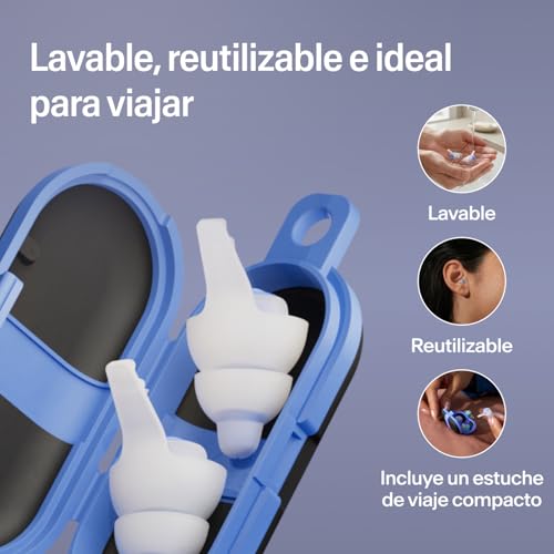 Detalle 2 de SleepDeep Tapones de Oídos para Dormir de Alpine – 3 pares (S, M, L) para dormir de lado