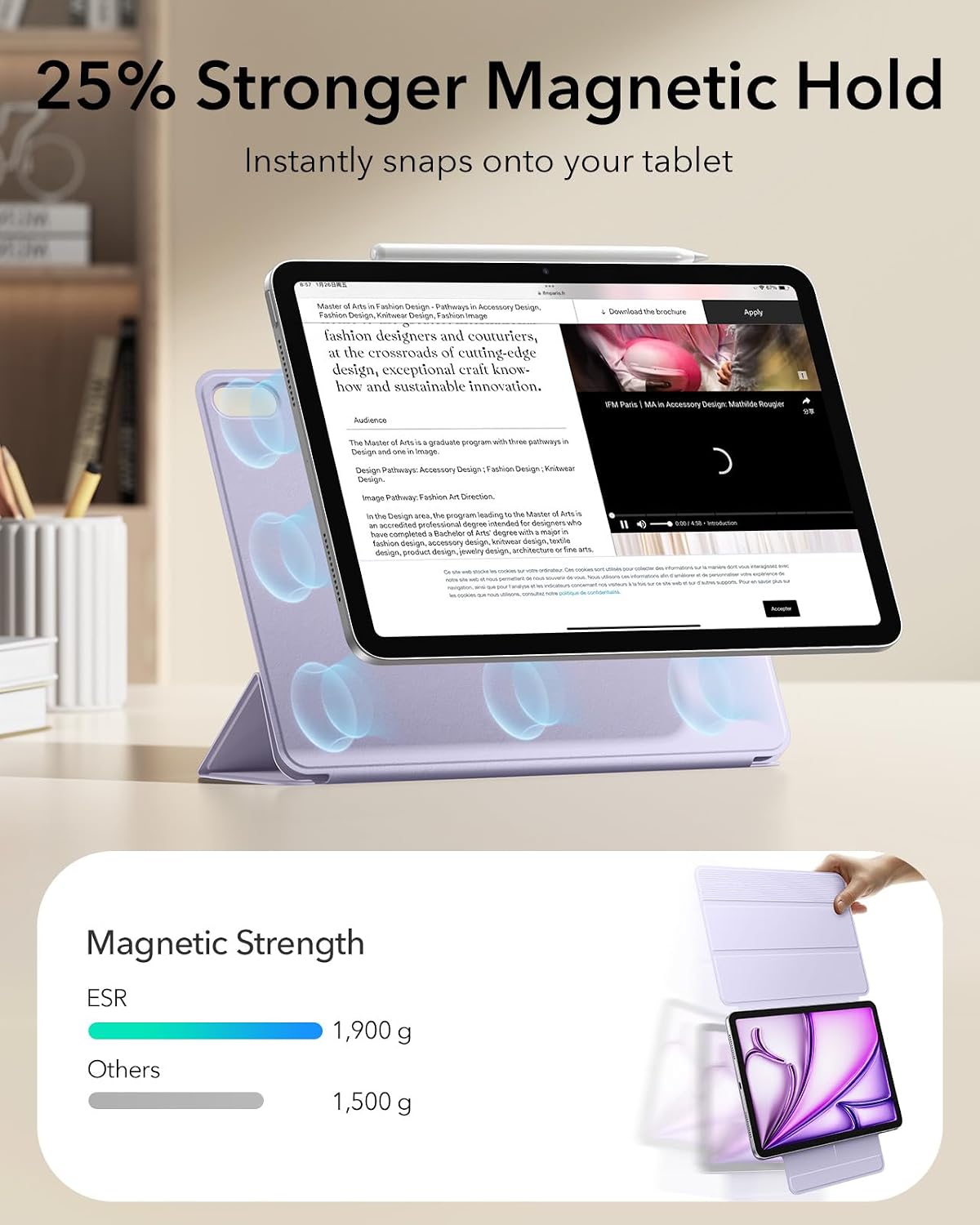 Detalle 2 de ESR iPad Air 13 Hülle mit Magnet 13 Zoll