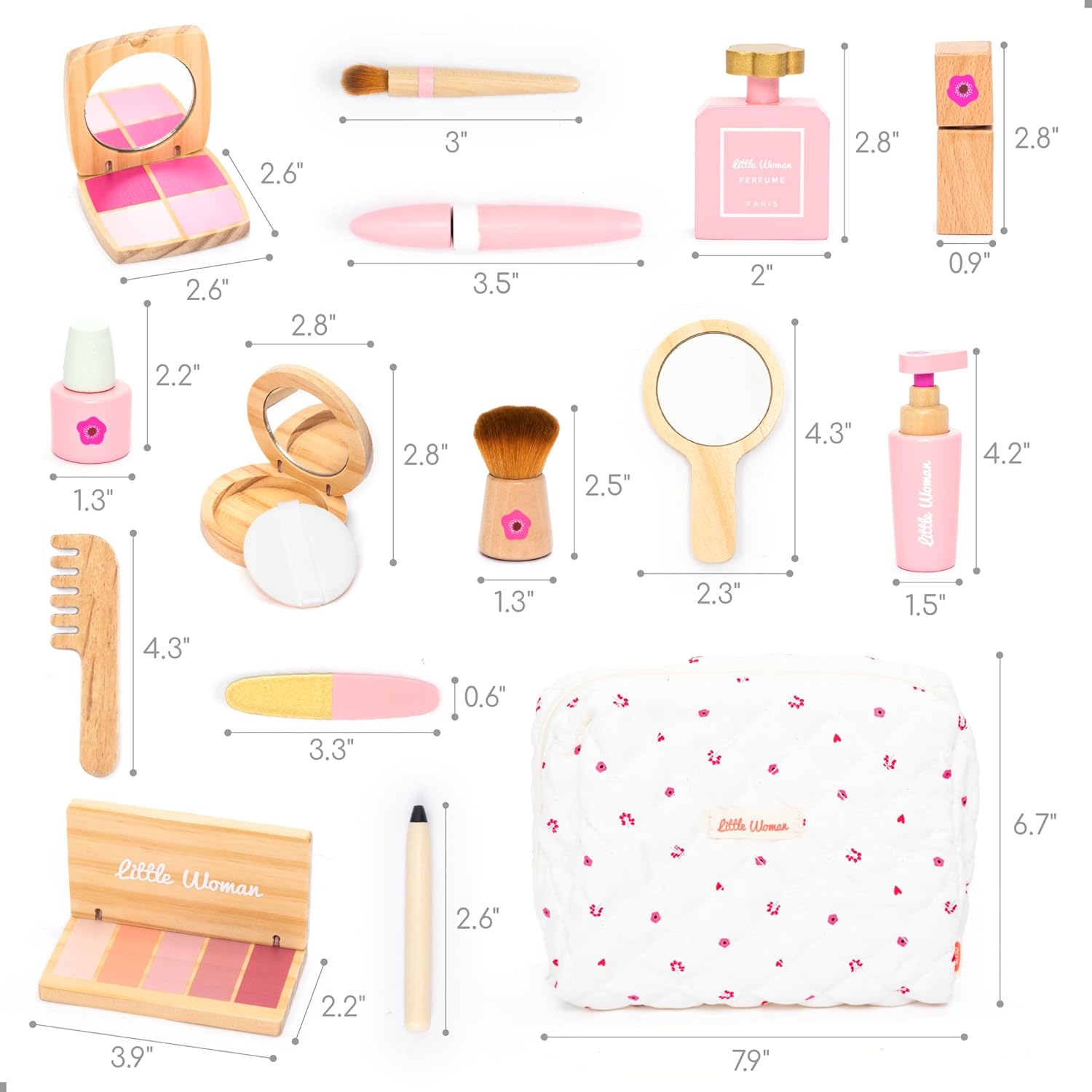 Detalle 2 de UMU® Wooden Pretend Makeup Kit for Toddlers — Realistic Wooden Beauty Set for 3–6 Year Olds
