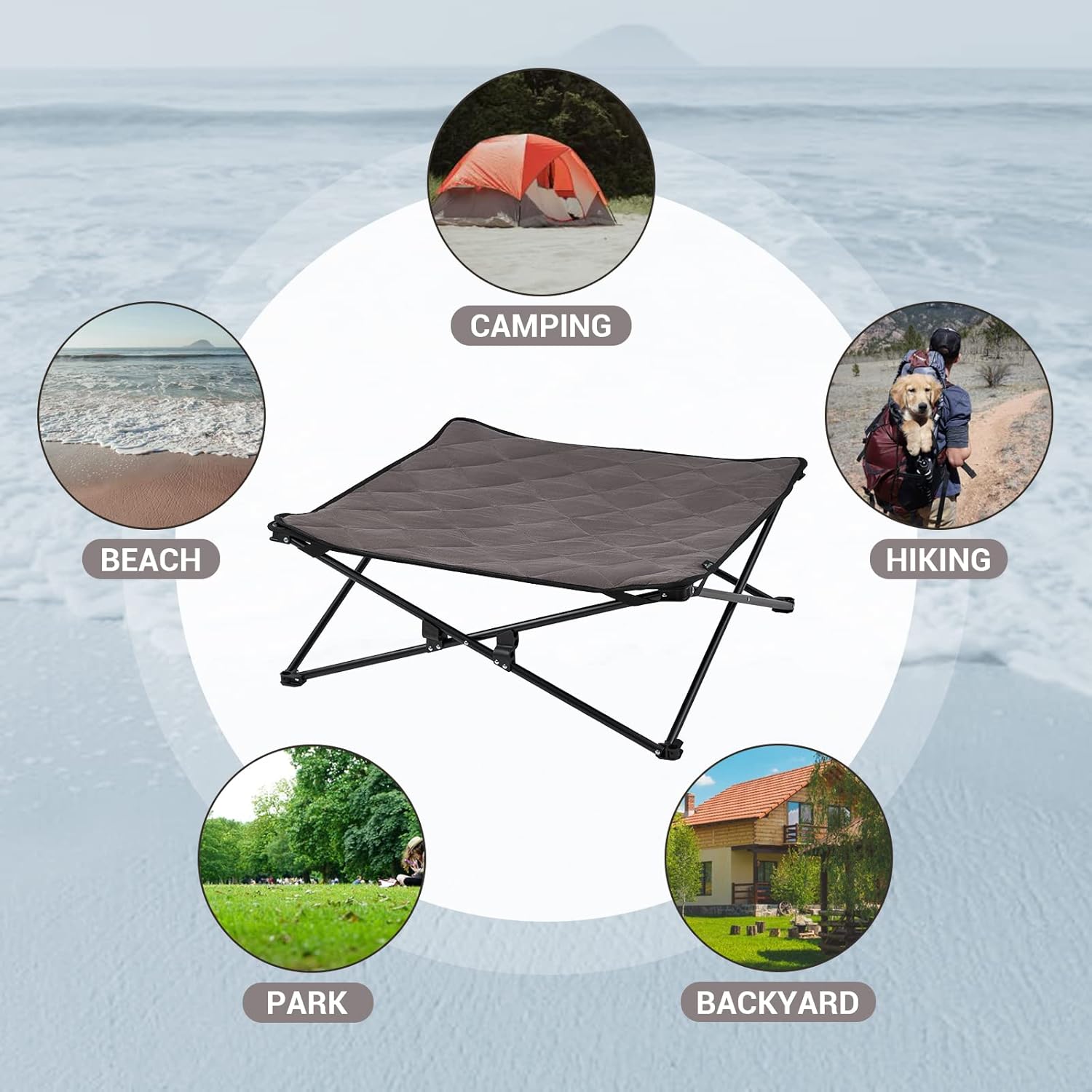 Thumbnail 6 de KingCamp Raised Dog Bed Outdoor & Indoor (Foldable, Removable Mat) – M up to 60kg