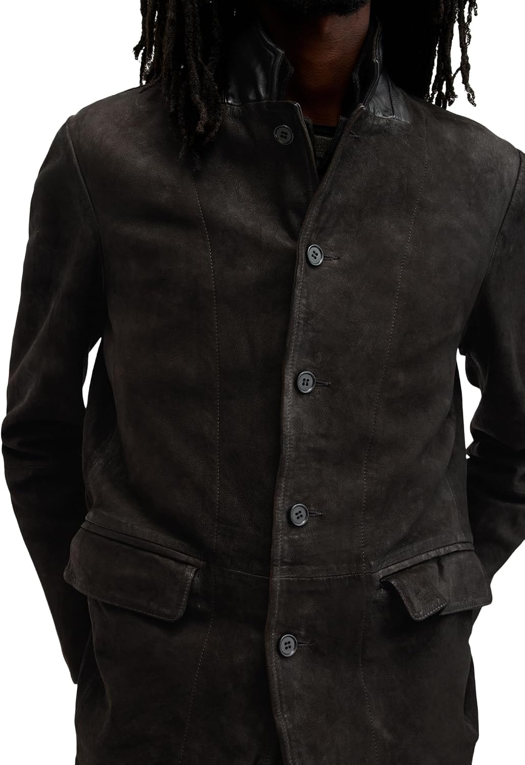 Detalle de Allsaints Survey Leather Blazer Veste Homme