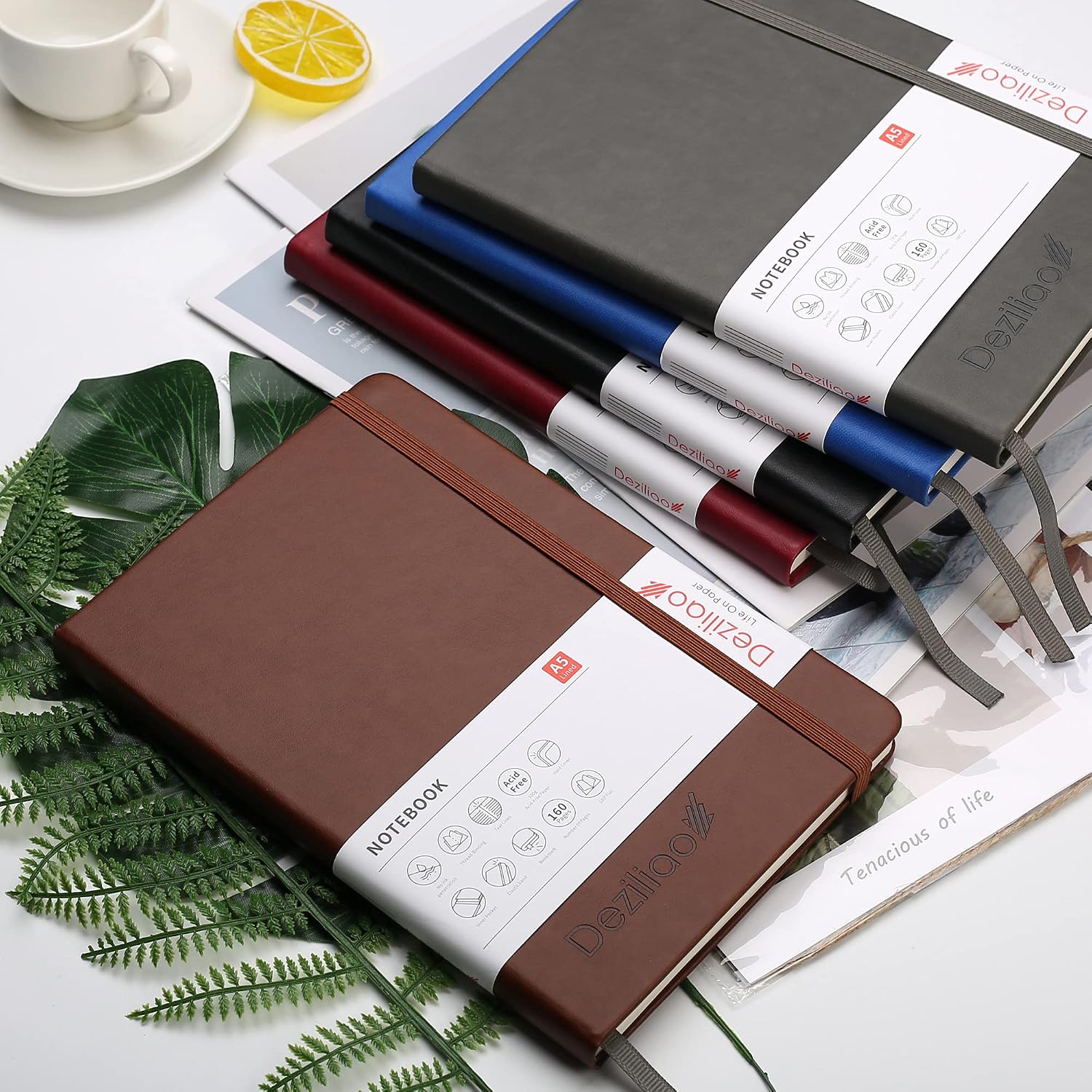 Detalle 2 de Deziliao D0005 Hardcover Notebook, 160 Pages, 100 gsm Ivory Paper, Brown