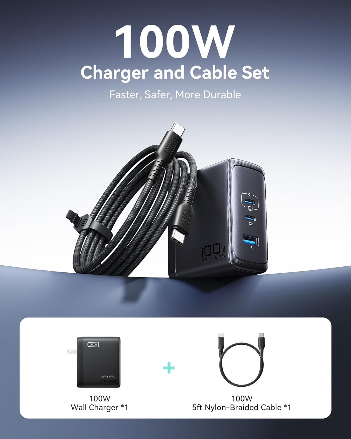 Thumbnail 4 de INIU 100W GaN MacBook Pro Charger with 3 Ports