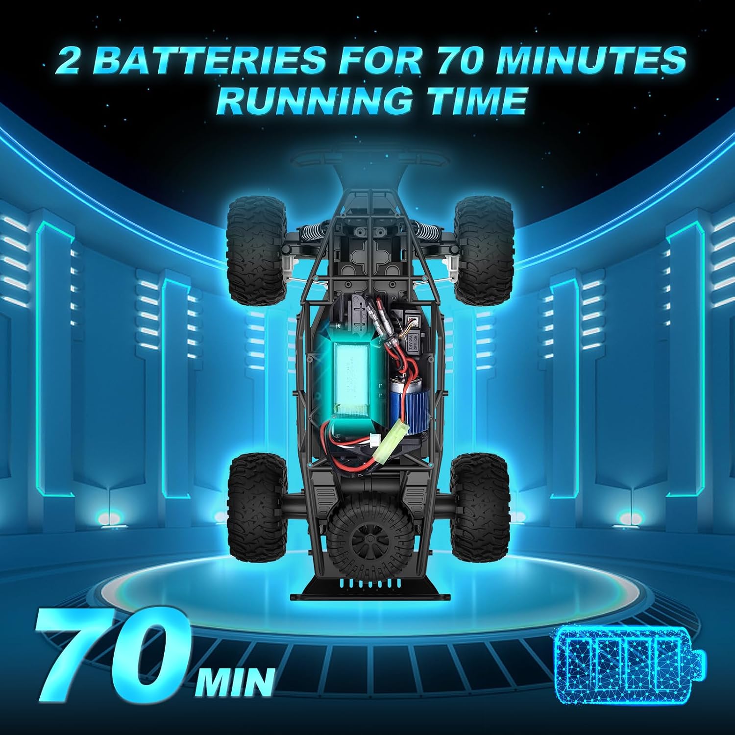 Detalle 2 de rc tech 1803 RC-buggy 1:16 met twee accu’s en 2,4GHz-bediening