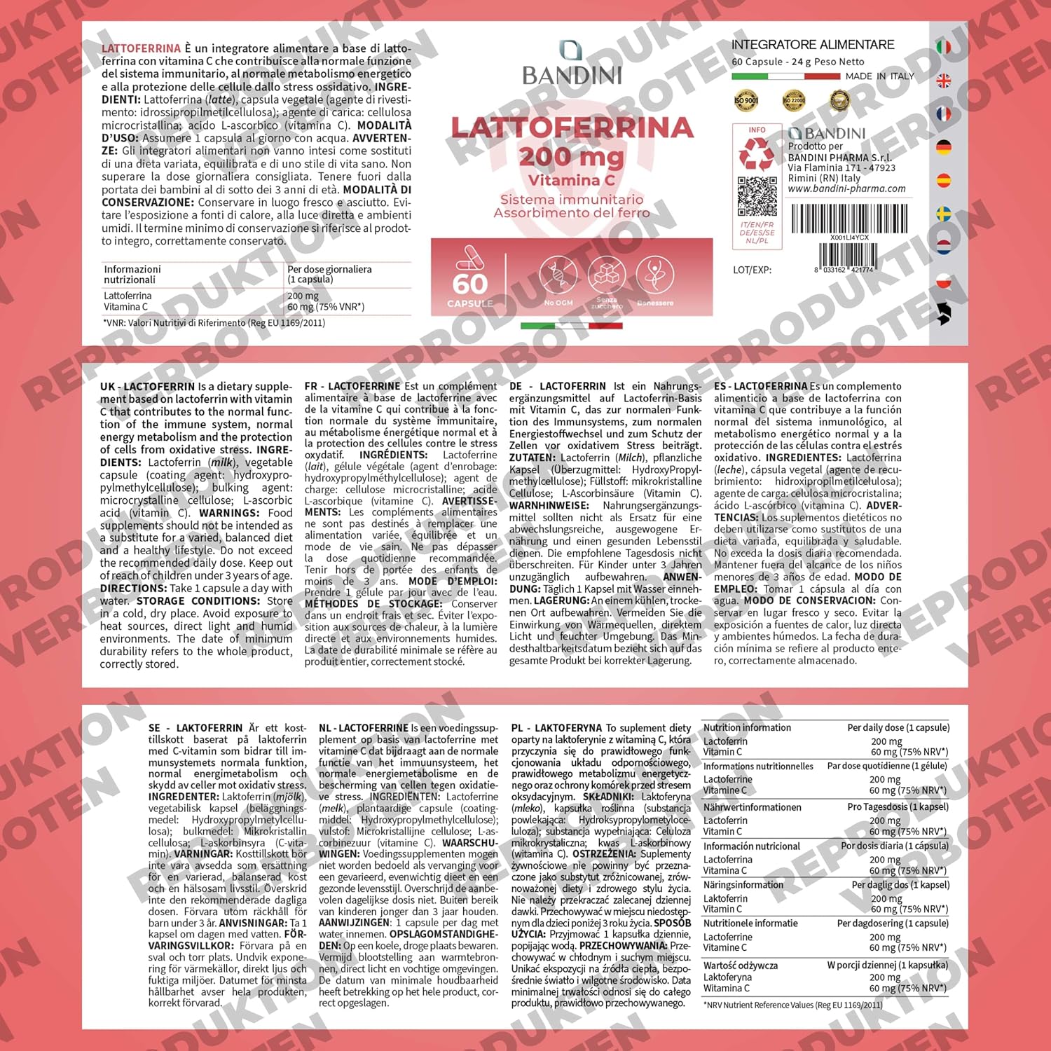 Thumbnail 4 de Bandini Lactoferrin Kapseln 200 mg