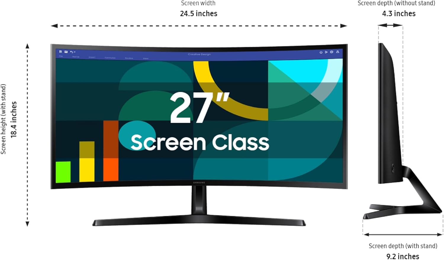 Detalle de Samsung LS27D366GANXZA 27" curved monitor