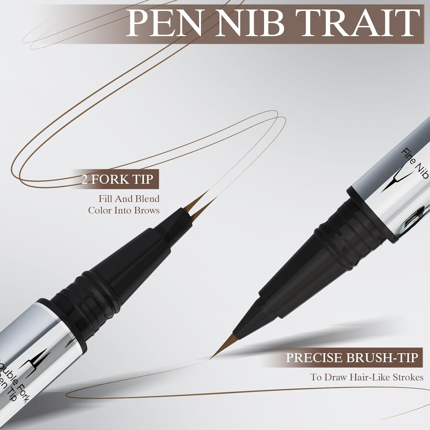 Detalle de Crayon à sourcils liquide 2 en 1 – Stylo double pointe brun foncé