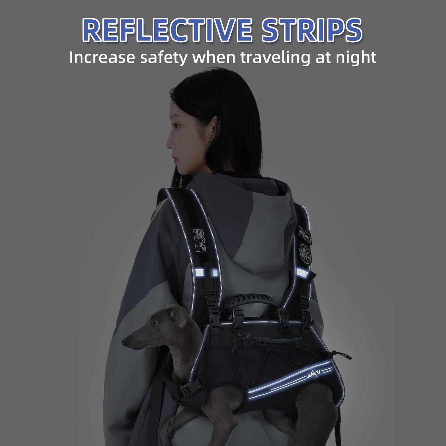 Detalle de Wakytu Rucksack-Tragetasche für kleine Hunde 4–8 kg