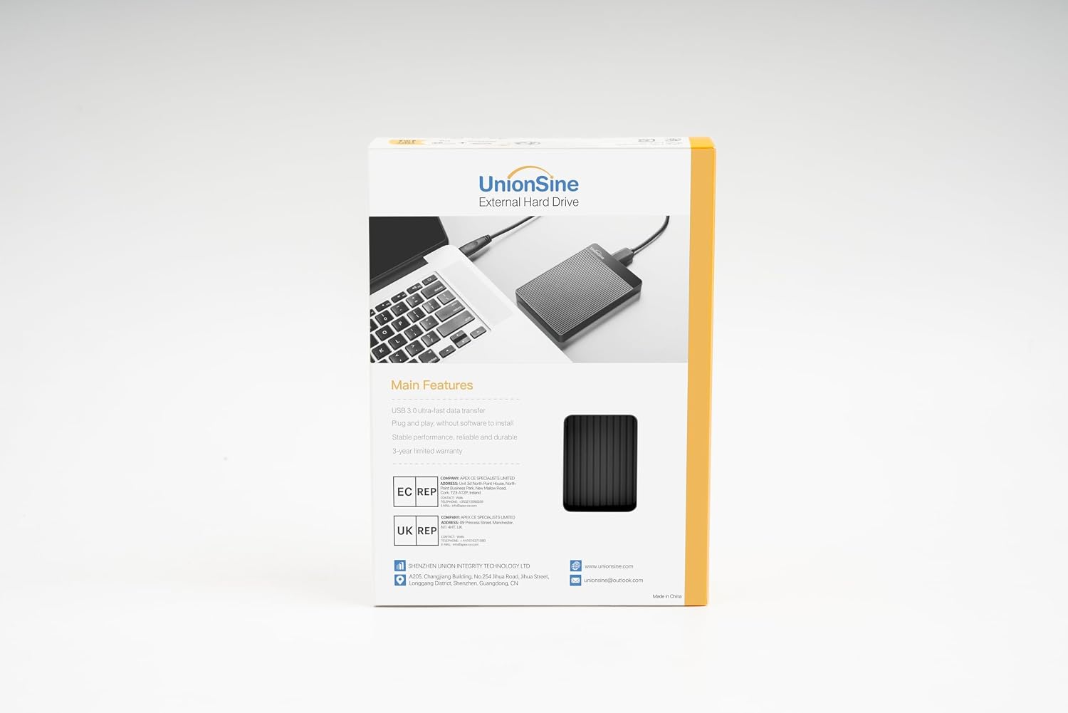 Thumbnail 1 de UnionSine Hard Disk Esterno 2,5" 1TB Ultra Slim USB 3.0 – Portatile e Plug & Play