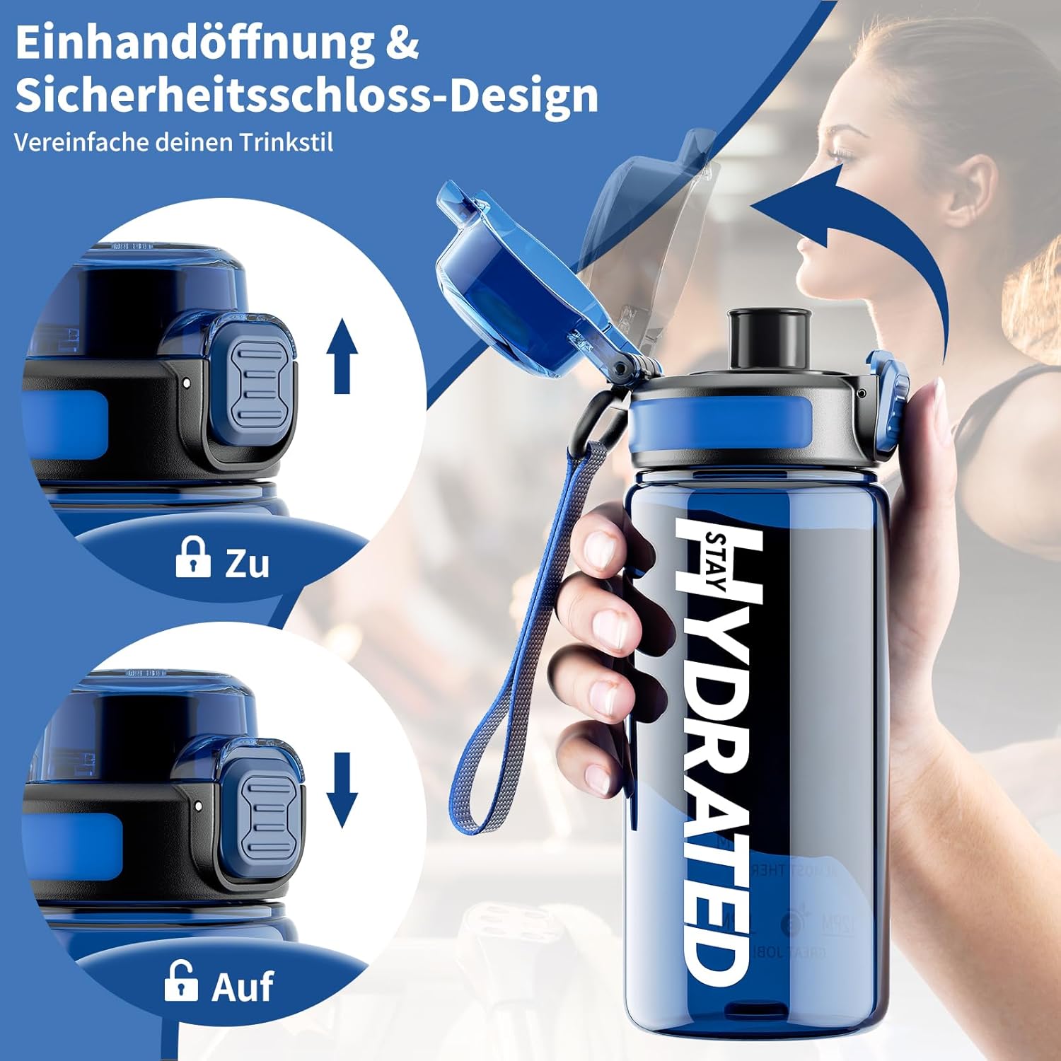 Thumbnail 3 de Mevoly Trinkflasche Kinder 500 ml – BPA-frei aus Tritan, Zeitmarkierung und Auslaufschutz